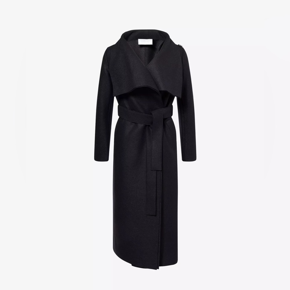 HARRIS WHARF LONDON Volcano Long Pressed Wool Coat Size 42 IT New